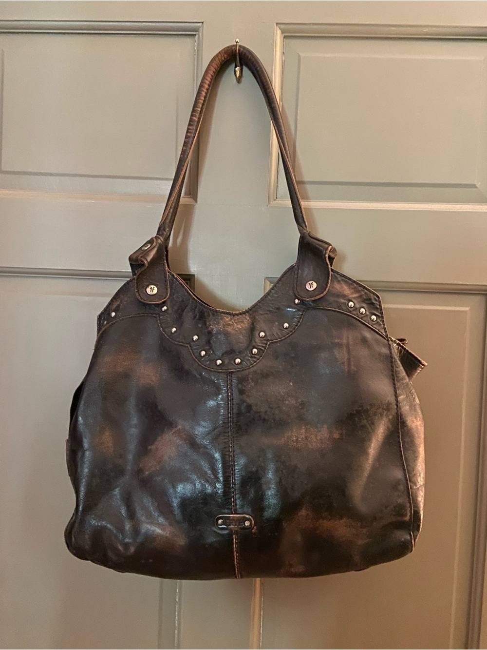 Classic Black Studded Leather Tote - Frye